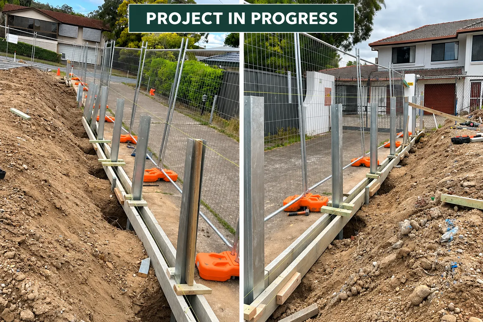 Concrete Sleeper Retaining Wall – In Progress